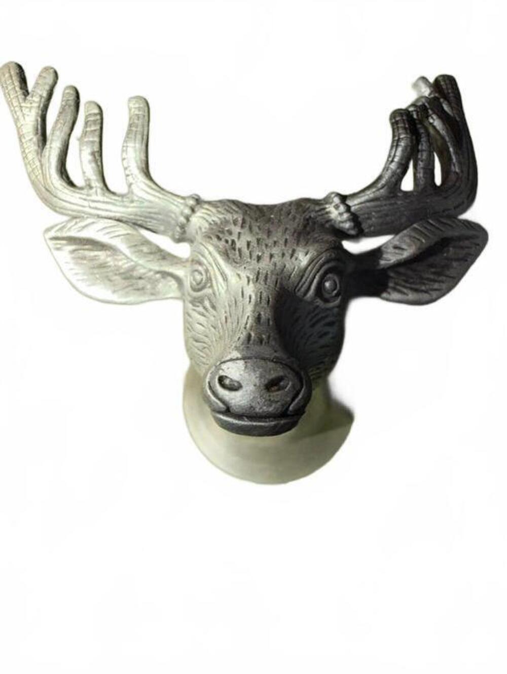 Vintage Jägermeister Pewter & Stainless Steel Stag Deer Head Shot Glass / Jigger